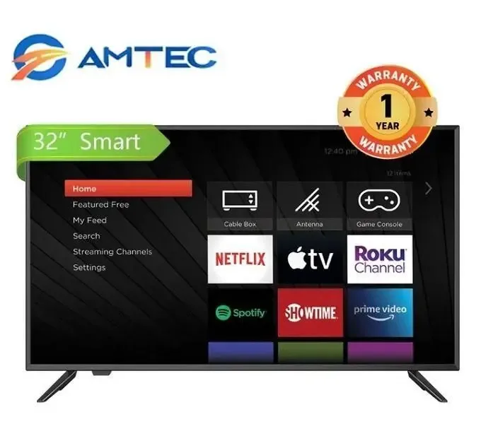 Amtec 32R1S, 32″ Inch Frameless Android LED Smart TV with Bluetooth (1YR WRTY)