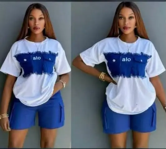 Women’s casual two-piece outfit (short-sleeved t-shirt and shorts)