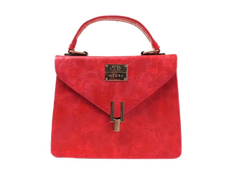 Denri Aurora Handbag | Mini Shoulder & Sling bag | Hand-stitched Leather, Metal Lock Stitch