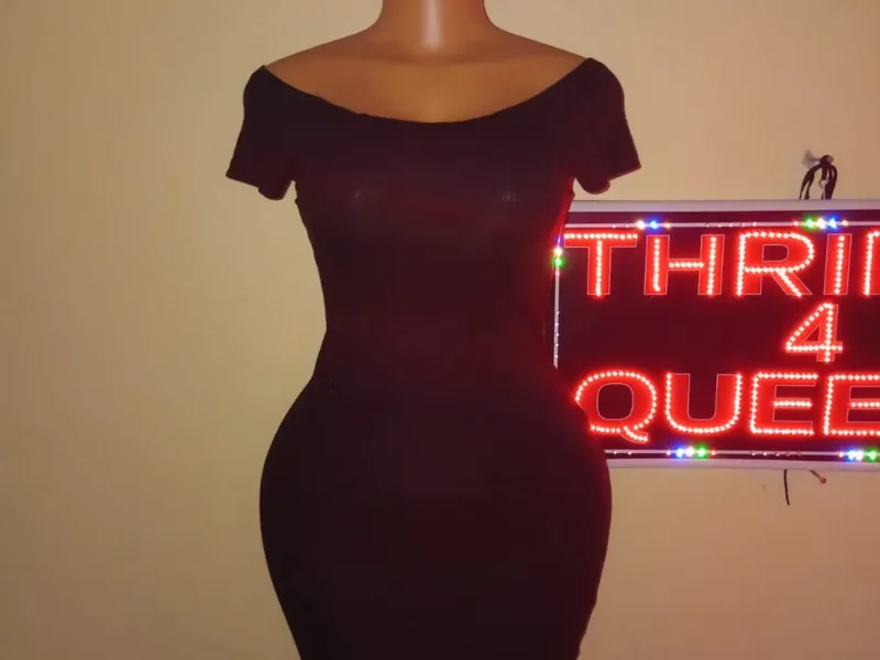 Black Off-Shoulder Short-Sleeve Bodycon Mini Dress