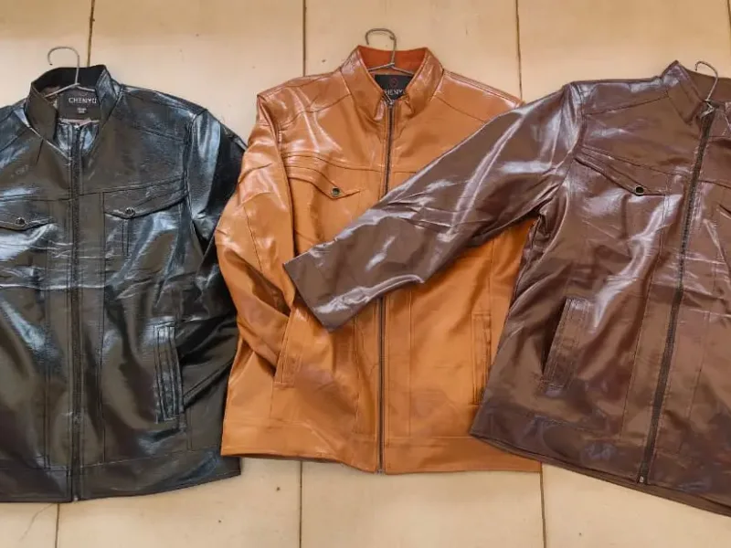 Men’s faux leather jacket / biker jacket.