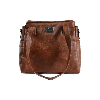 Denri Cathy Handbag | Tote-Shoulder Bag | Vegan Leather with Ankara Fabric