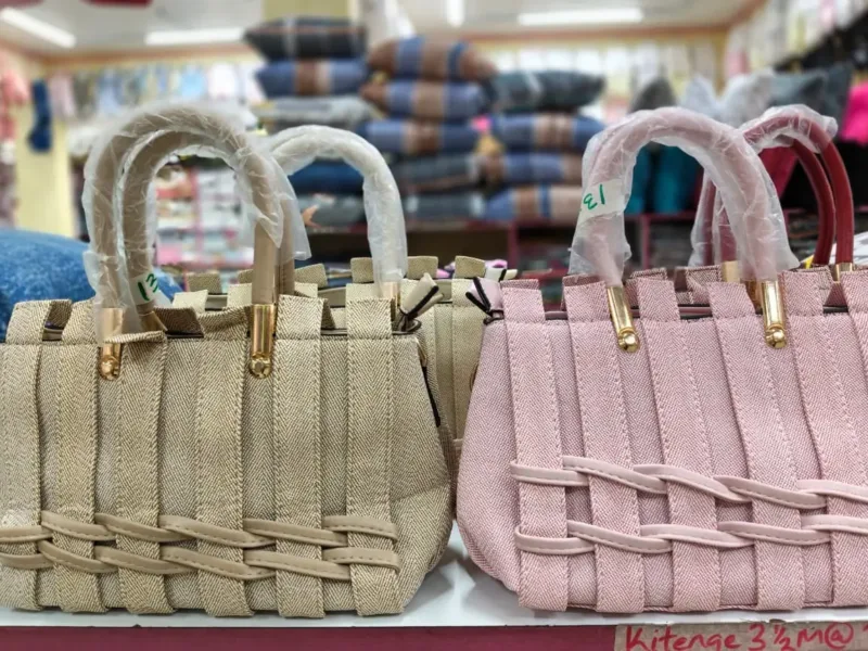Structured Handbags with Woven Detail