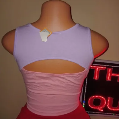 Color-Block Cutout Crop Top