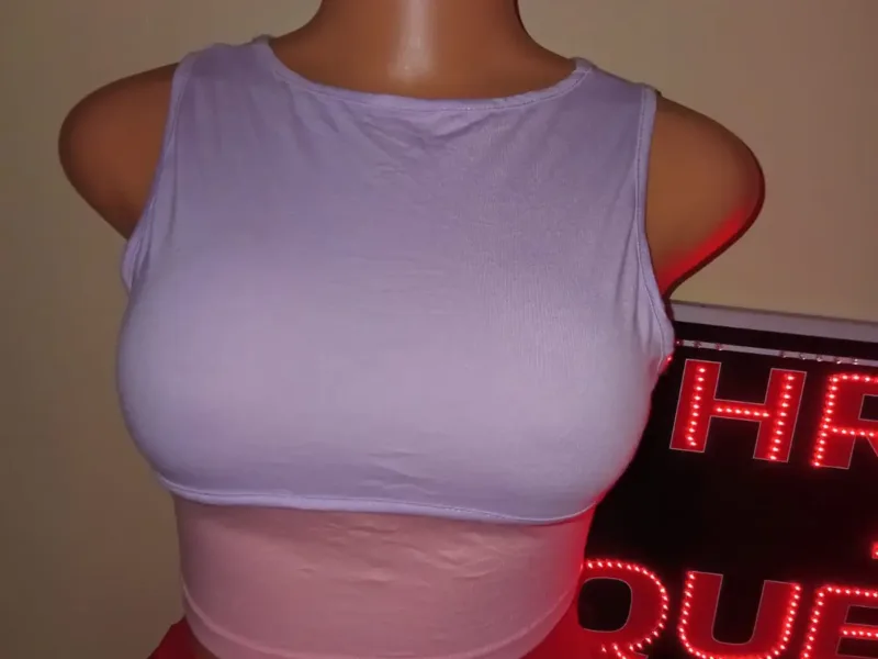 Color-Block Cutout Crop Top