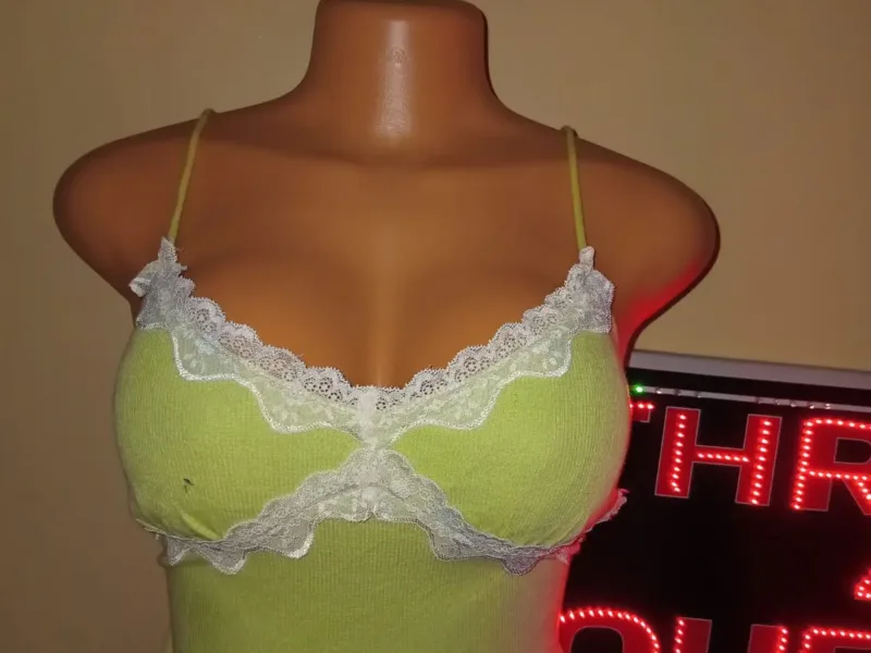 Lace-Trim Light Green Cami Top