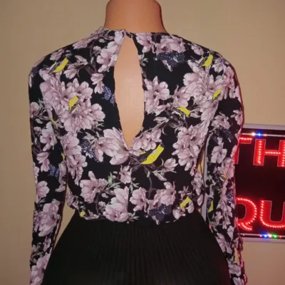 Elegant Floral Long-Sleeve Blouse