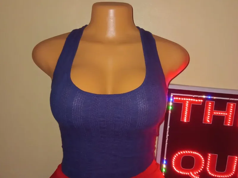Navy Blue Fitted Tank Top