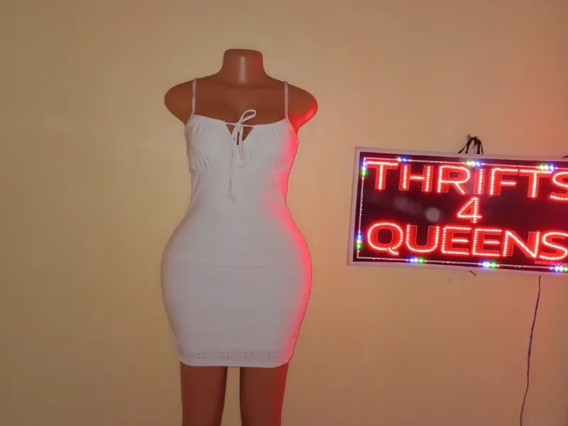 White Cami Lace-Up Bodycon Mini Dress