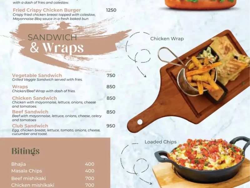 Our comprehensive Menu Part 2